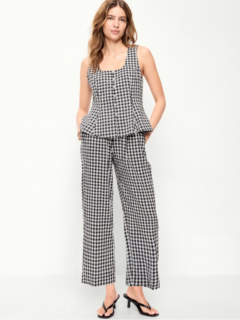NWT Old Navy High Waisted Linen-Blend Straight-leg Pants